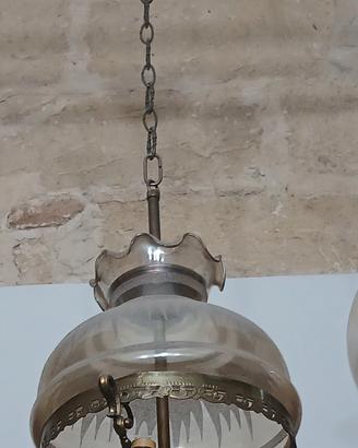 Lampadario a Sospensione Vintage in Ottone