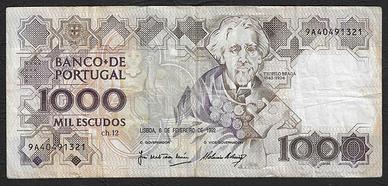 Portogallo - banconota circolata da 1000 Escudos