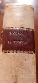 Libro La Teseide Boccaccio Milano, 1819 Tascabile