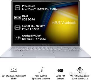 ASUS Vivobook 16X  i5-12450H - Ram 8G -RTX2050 4GB