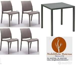 Set Sedie Tavoli Alluminio Bar Ristorante 0821