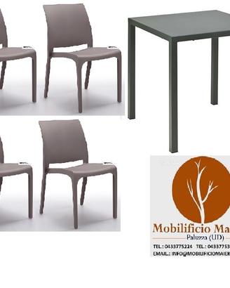 Set Sedie Tavoli Alluminio Bar Ristorante 0821