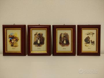Serie quadri "Le Stagioni" vintage (4 pezzi)