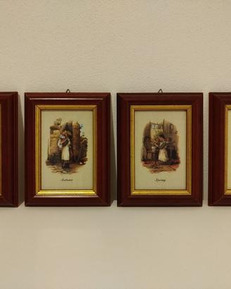 Serie quadri "Le Stagioni" vintage (4 pezzi)