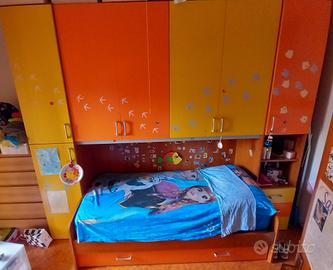 Armadio a ponte con letto