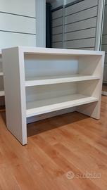 mobile a ripiani in legno pieno bianco 