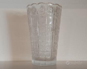 Vaso in cristallo molato decorato 26 cm