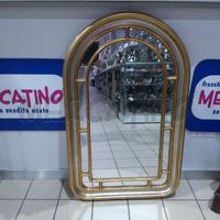 SPECCHIO AD ARCO DORATO ARGENTATO FINESTRELLE
