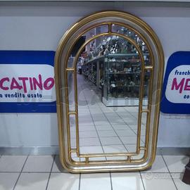 SPECCHIO AD ARCO DORATO ARGENTATO FINESTRELLE