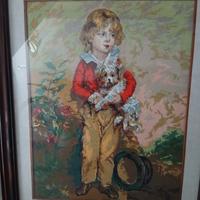 Quadro bambino con cagnolino