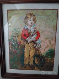 Quadro bambino con cagnolino