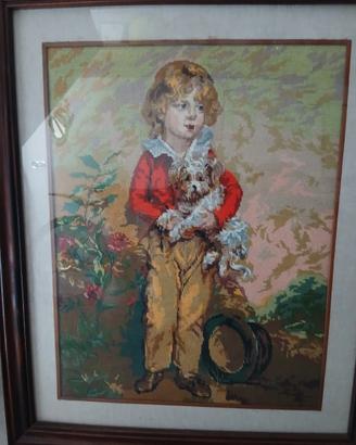 Quadro bambino con cagnolino