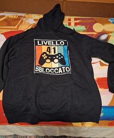 Felpa XL "Livello 41 sbloccato" NUOVA