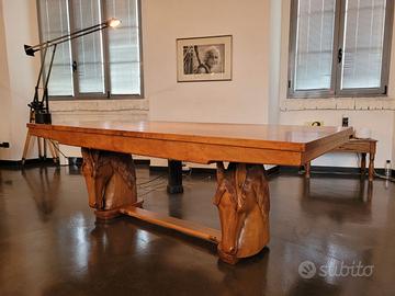 Scrivania antica in legno di afrormosia