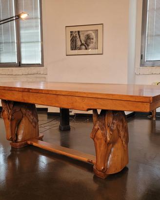 Scrivania antica in legno di afrormosia