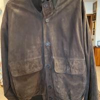 Giacca casual in pelle scamosciata marrone