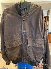 Giacca casual in pelle scamosciata marrone