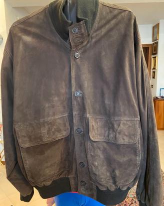 Giacca casual in pelle scamosciata marrone