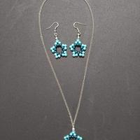 set orecchini e collana stella blu