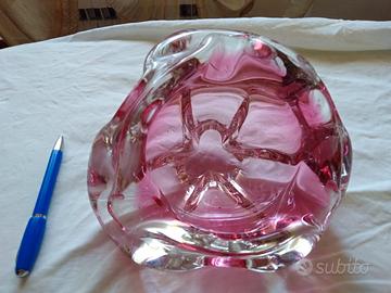 Posacenere Grande Murano Sommerso Rosa Flavio Poli