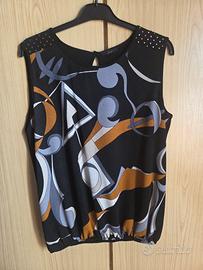Blusa donna sbracciata elegante "Lizalu'" taglia L