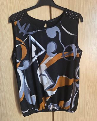 Blusa donna sbracciata elegante "Lizalu'" taglia L