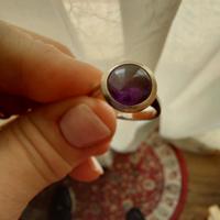 anello argento e ametista viola 