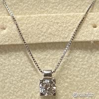 COLLANA PUNTO LUCE ORO 18kt. CON DIAMANTE 0,35