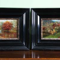 DUE PAESAGGI INGLESI FIRMATI E DATATI 1937