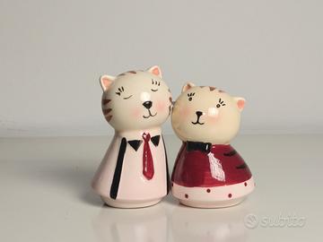 Gattini in ceramica con calamita soprammobili