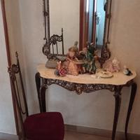 tavolino+sedia  ingresso in ottone e marmo