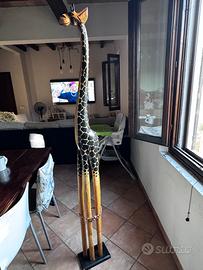 Giraffa Artigianale Africana in legno 2mt Zambia
