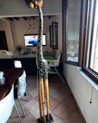 Giraffa Artigianale Africana in legno 2mt Zambia