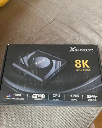 X88 Pro 13 TV Box 4GB RAM + 64GB ROM – NUOVO