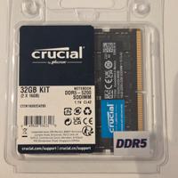 sodimm ram crucial ddr5 5200mhz  2 x 16GB