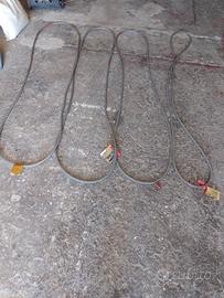 4 Funi di acciaio ad anello nuove di 1.60 m