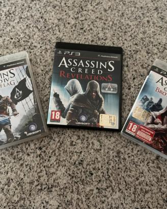 Lotto 3 videogiochi Assassin’s Creed sony ps3