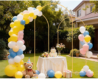 Set 3 Archi in Metallo Dorato per Feste palloncini