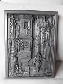 Bassorilievo in peltro stile Carl Spitzweg 