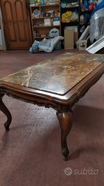 Tavolino in legno e marmo 