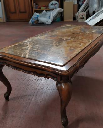 Tavolino in legno e marmo 