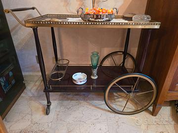 Carrello bar vintage a due ripiani