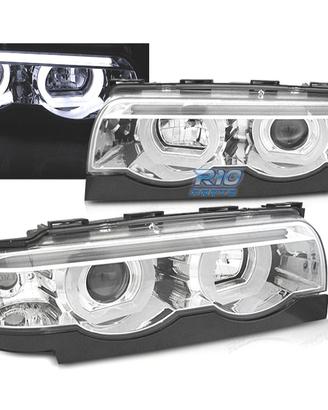FARI OCCHI ANGEL BMW E38 94-01 FONDO CROMATO