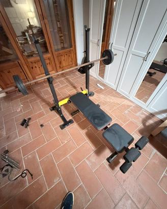Rack supporto bilanciere e panca e dischi