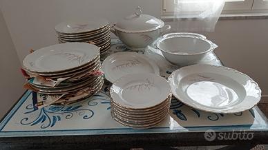 Servizio di piatti porcellana turingia bordo oro