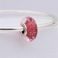 PANDORA Charm Murano rosa con onde 798872C00