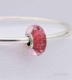 PANDORA Charm Murano rosa con onde 798872C00