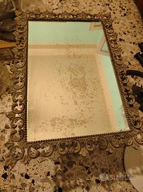 Consolle ottone e marmo rosa + specchio