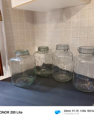 4 vasi di vetro da 5 litri 