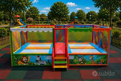 Trampolino Elastico Professionale a 4 postazioni